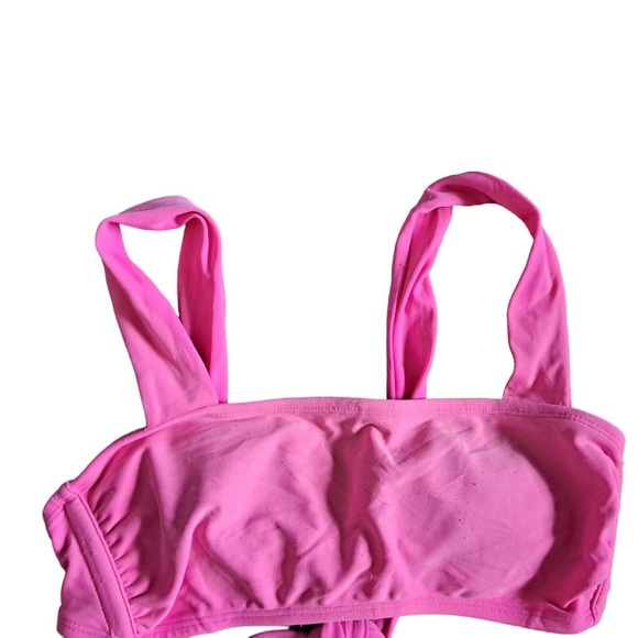 Xhilaration Hot Pink Bikini Top Wide Straps Size S - Picture 2 of 6